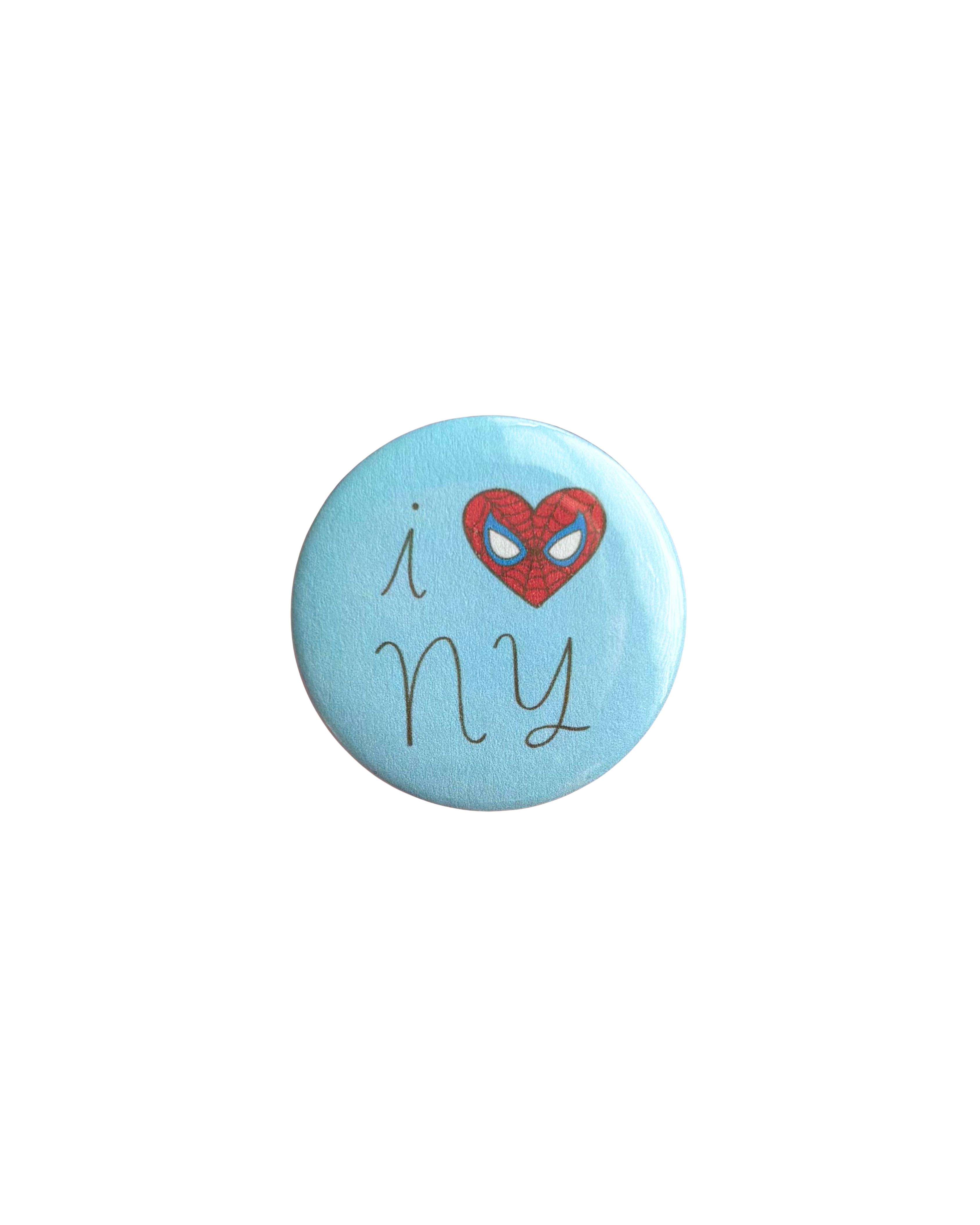 I Love NY Button Pin (blue)