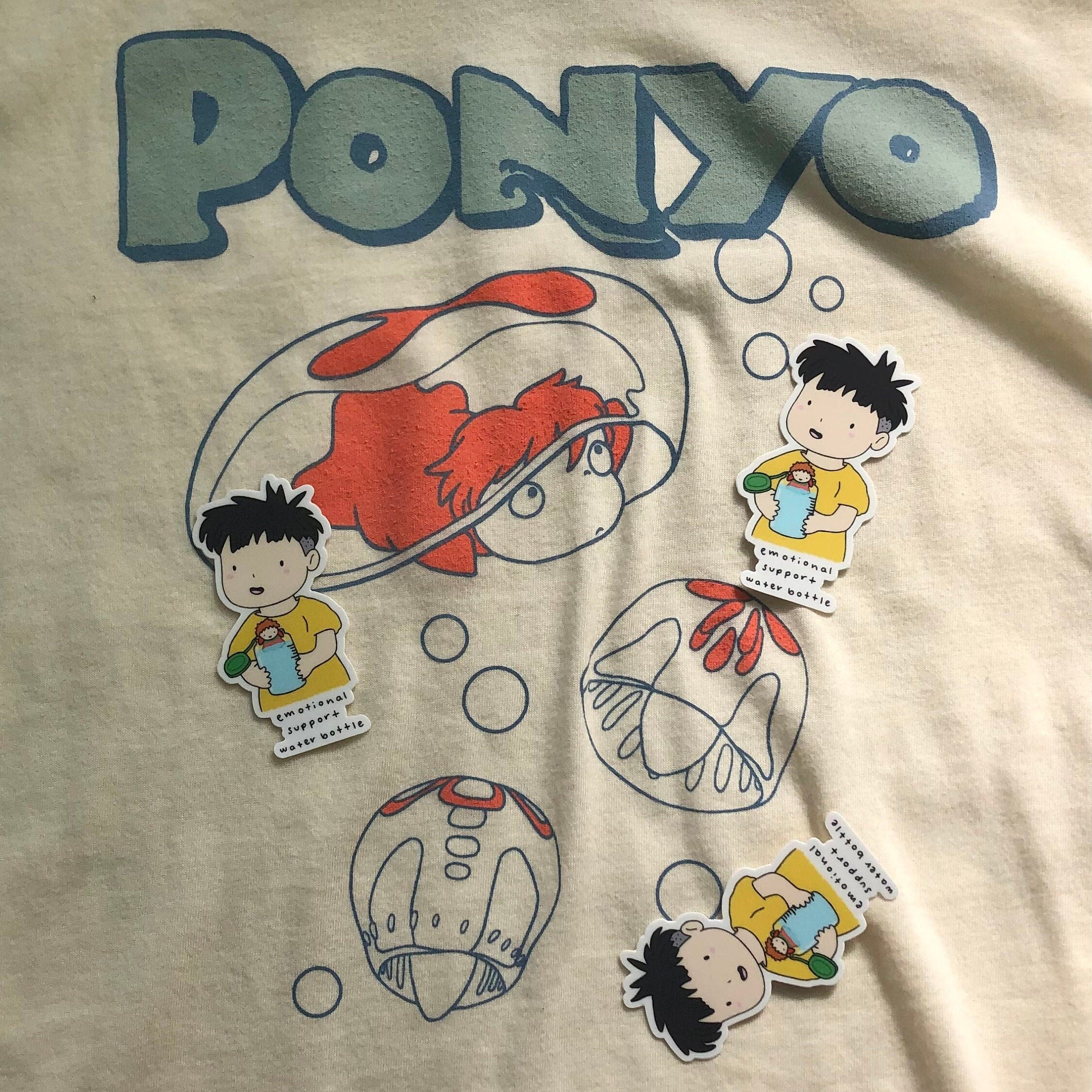 Ponyo Emotional Support Water Bottle Sticker
