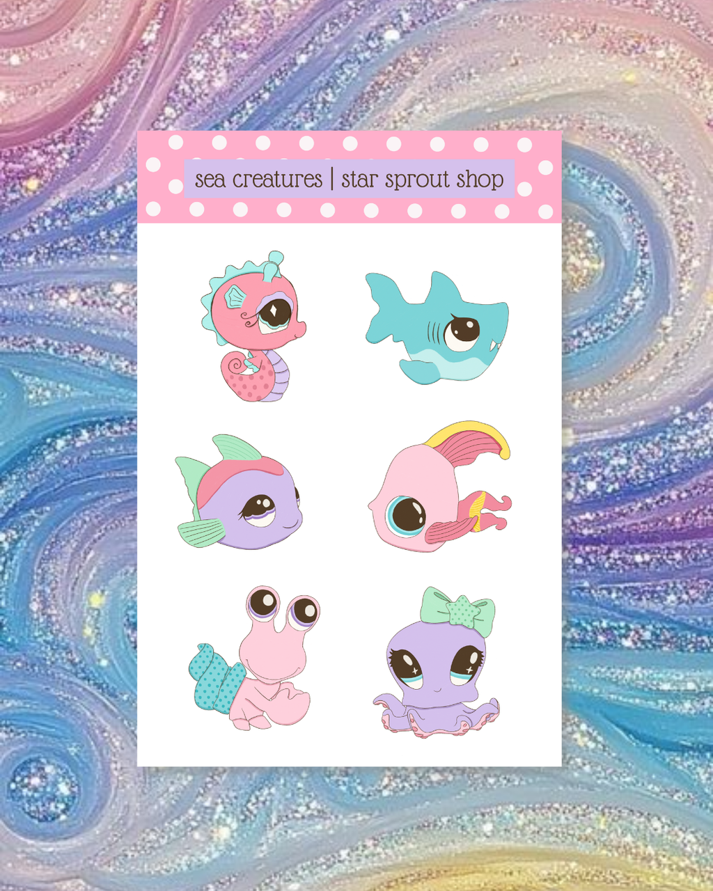 LPS Inspired Sea Creatures Sticker Sheet