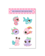 LPS Inspired Sea Creatures Sticker Sheet