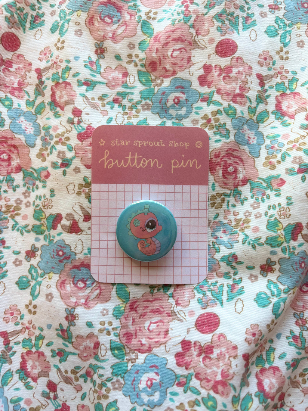 Seahorse Button Pin