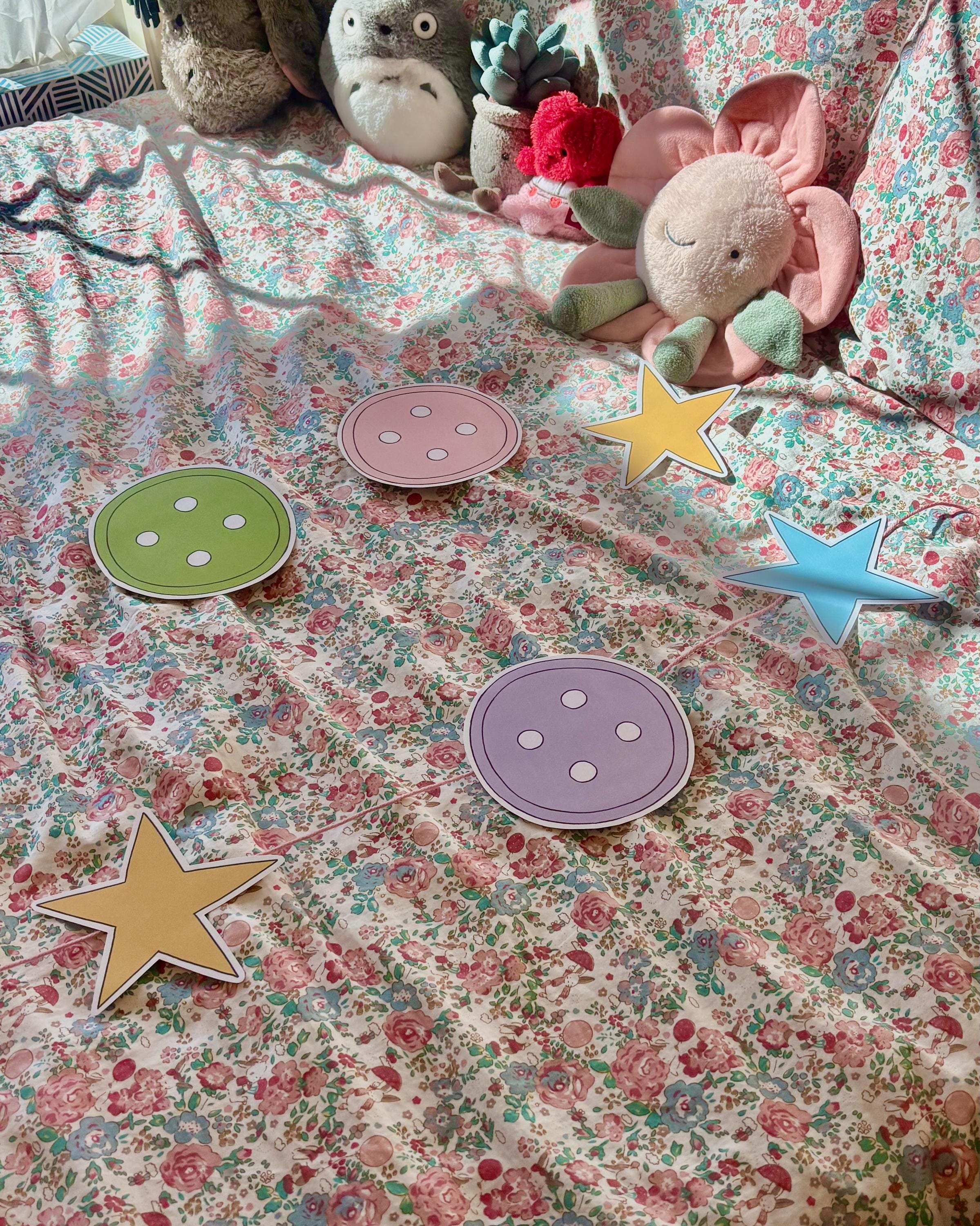 Printable Star and Button Garland | Digital File for a DIY Project
